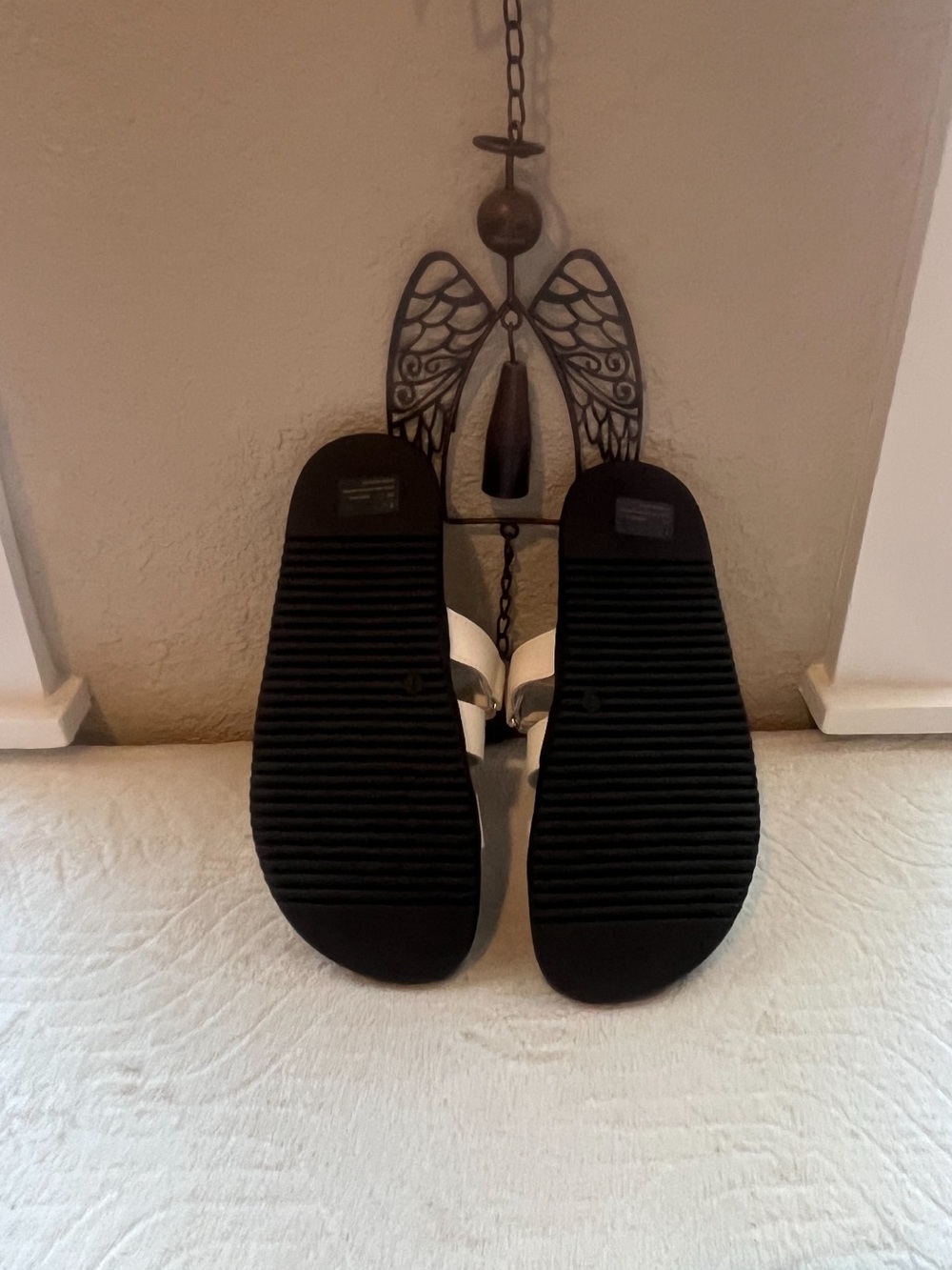 Women’s White Slide Sandals with Adjustable Strap - Picture 3 of 3